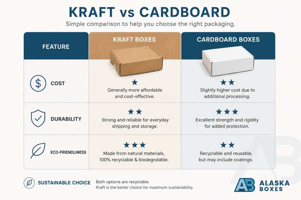 Kraft vs. Cardboard Boxes: Which Custom Packaging Material Is Right for You?